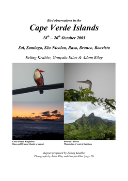 Bird Observations in the Cape Verde Islands
