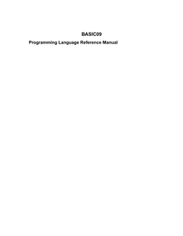 BASIC09 Programming Language Reference Manual