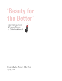 'Beauty for the Better'