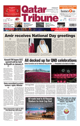 Amir Receives National Day Greetings All Decked up for QND Celebrations