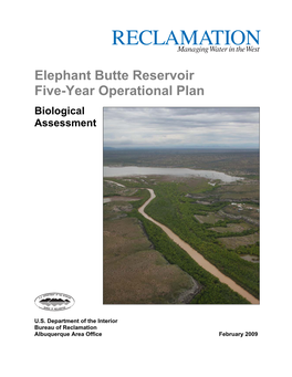 Elephant Butte Reservoir Five-Year Operational Plan Biological Assessment