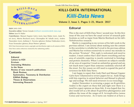 Killi-Data News (Spring) KILLI-DATA INTERNATIONAL Killi-Data News Volume 2, Issue 1, Pages 1–21, March 2017