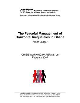 The Peaceful Management of Horizontal Inequalities in Ghana