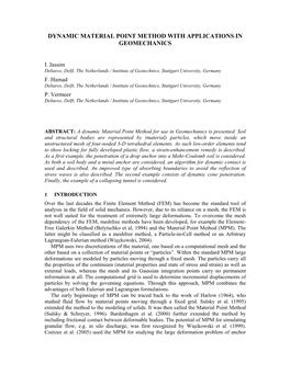 Dynamic Material Point Method with Applications in Geomechanics