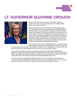 Lt. Governor Suzanne Crouch