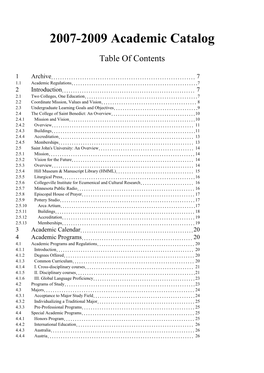 2007-2009 Academic Catalog