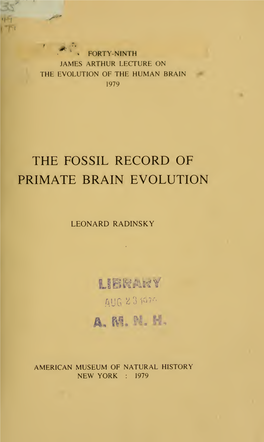 The Fossil Record of Primate Brain Evolution