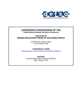 CONFERENCE PROCEEDINGS of the Twelfth National Design Education Conference