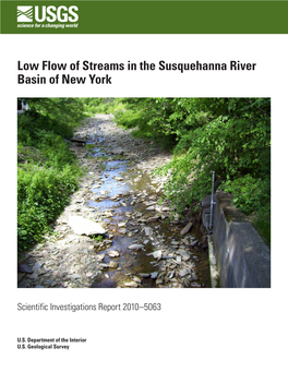 Low Flow of Streams in the Susquehanna River Basin of New York