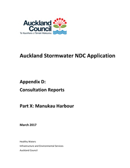 Auckland Stormwater NDC Application
