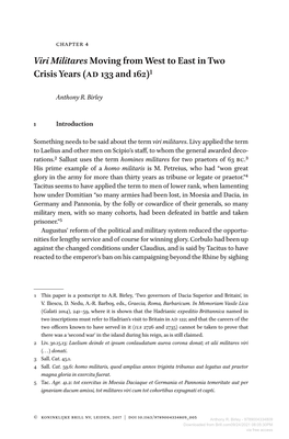 Viri Militares Moving from West to East in Two Crisis Years (Ad 133 and 162)1