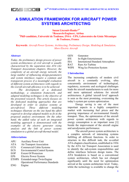 A Simulation Framework for Aircraft Power Systems Architecting