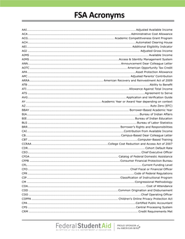 FSA Acronyms