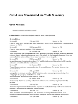 GNU/Linux Command-Line Tools Summary