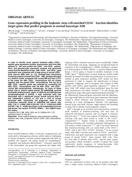 Gene Expression Profiling in the Leukemic Stem Cell