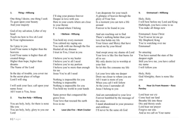 Worship Songs Master Sheet