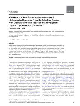 Discovery of a New Crematogaster Species with 10-Segmented