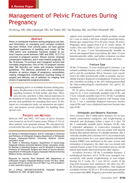 Management of Pelvic Fractures During Pregnancy