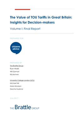 The Value of TOU Tariffs in Great Britain: Insights for Decision-Makers