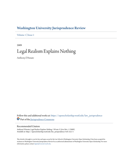 Legal Realism Explains Nothing Anthony D'amato