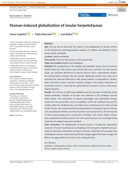 Human‐Induced Globalization of Insular Herpetofaunas