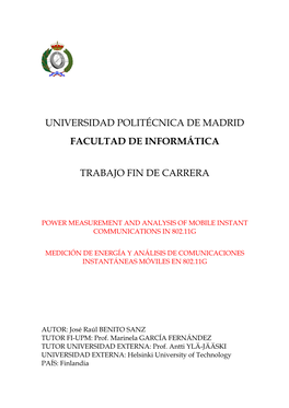 Universidad Politécnica De Madrid Facultad De Informática Trabajo Fin De Carrera