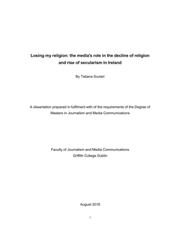 The Media's Role in the Decline of Religion and Rise of Secularism in Ireland