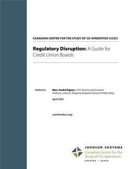 Regulatory Disruption:A Guide for Credit Union Boards