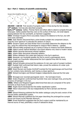 Sun – Part 2 - History of Scientific Understanding