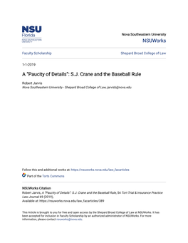 SJ Crane and the Baseball Rule