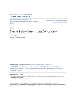 Musical Ear Syndrome: What Do We Know? Cara D