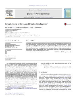 Revealed Social Preferences of Dutch Political Parties