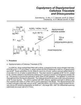 Copolymers of Depolymerized Cellulose Triacetate and Diisocyanates