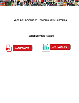 Types of Sampling in Research with Examples