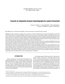 Towards an Integrated Jurassic Biostratigraphy for Eastern Greenland