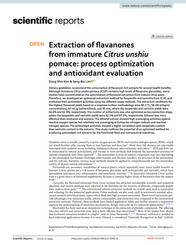 Extraction of Flavanones from Immature Citrus Unshiu