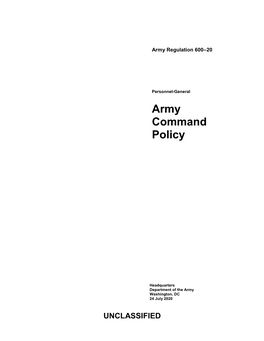 AR 600-20. Army Command Policy