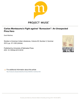 Carlos Montezuma's Fight Against