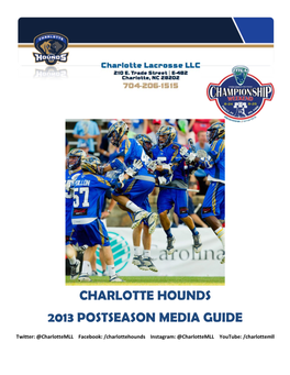 Charlotte Hounds 2013 Postseason Media Guide