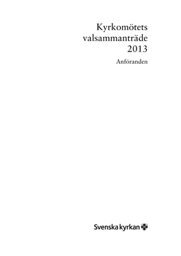 Anföranden Valsammanträdet 2013