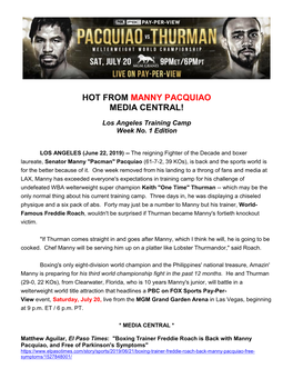 Hot from Manny Pacquiao Media Central!