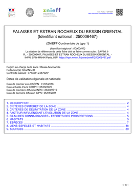 FALAISES ET ESTRAN ROCHEUX DU BESSIN ORIENTAL (Identifiant National : 250006467)