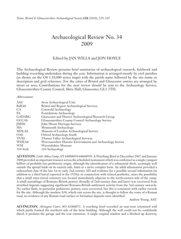 Archaeological Review No. 34 2009