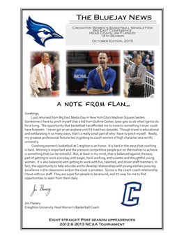 Head Coach Jim Flanery 14Th Season October Edition, 2015