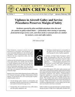 Vigilance in Aircraft Galley and Service Procedures Preserves Margin of Safety