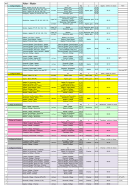 Horaire 2021/2022