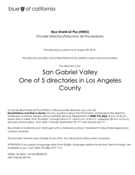 San Gabriel Valley One of 5 Directories in Los Angeles County