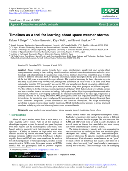 Timelines As a Tool for Learning About Space Weather Storms