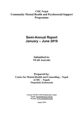 Semi-Annual Report January – June 2019