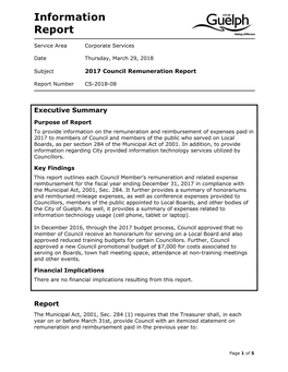 2017 Council Remuneration Report